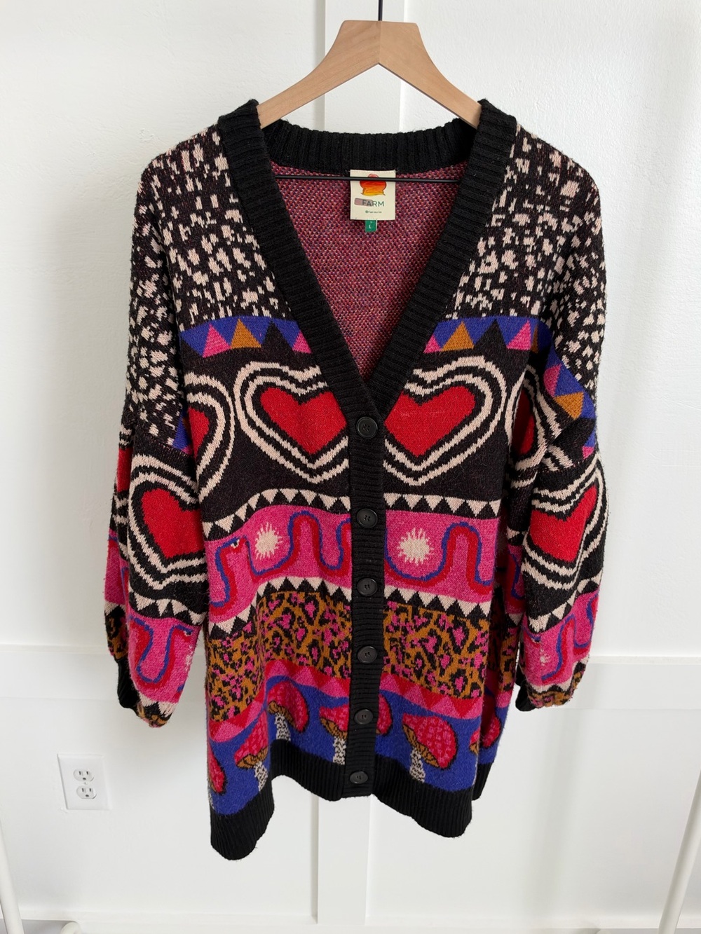Farm Rio Graphic Elements Cardigan Sweater